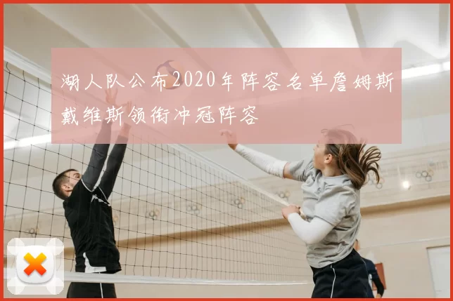 湖人队公布2020年阵容名单詹姆斯戴维斯领衔冲冠阵容